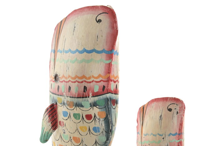 DKD Home Decor Set de 3 Esculturas de Pared de Metal con Diseño de Ballena