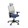 PIQUERAS Y CRESPO Silla de oficina Haches con Mecanismo Sincro/Traslack, Azul Marino y Blanco