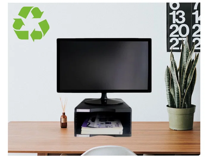 Archivo 2000 Soporte para Monitor Poliester 100% Reciclado Compartimento A4 y Folio Negro 360x300x145 mm Archivo 2000 Soporte para Monitor Poliester 100% Reciclado Compartimento A4 y Folio Negro 360x300x145 mm