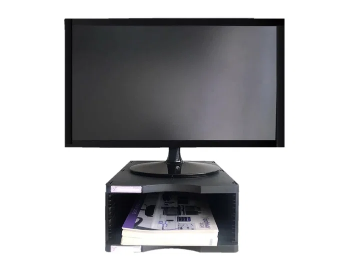 Archivo 2000 Soporte para Monitor Poliester 100% Reciclado Compartimento A4 y Folio Negro 360x300x145 mm Archivo 2000 Soporte para Monitor Poliester 100% Reciclado Compartimento A4 y Folio Negro 360x300x145 mm