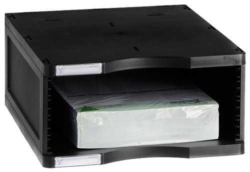 Archivo 2000 Soporte Ergosostenible para Monitor con Compartimento Jumbo Negro