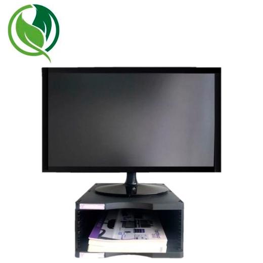 Archivo 2000 Soporte Ergosostenible para Monitor con Compartimento Jumbo Negro