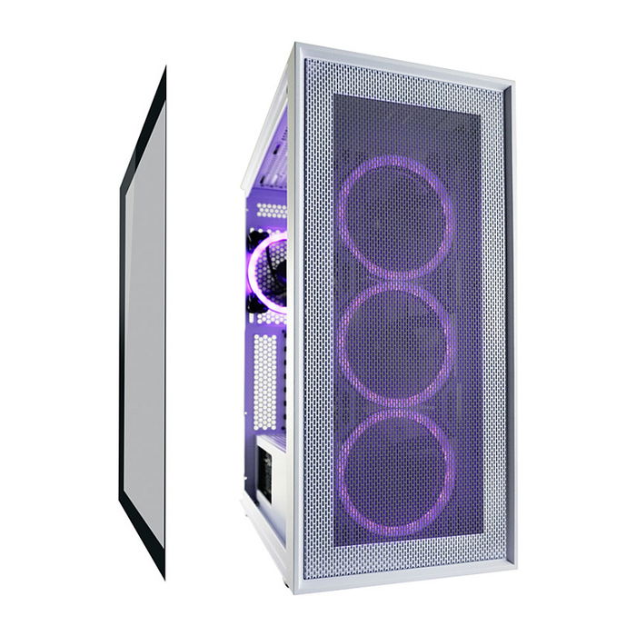 LC-Power Midi Tower Gaming 802W RGB Blanco ATX, micro ATX, Mini-ITX para PC Metal Plástico Vidrio templado