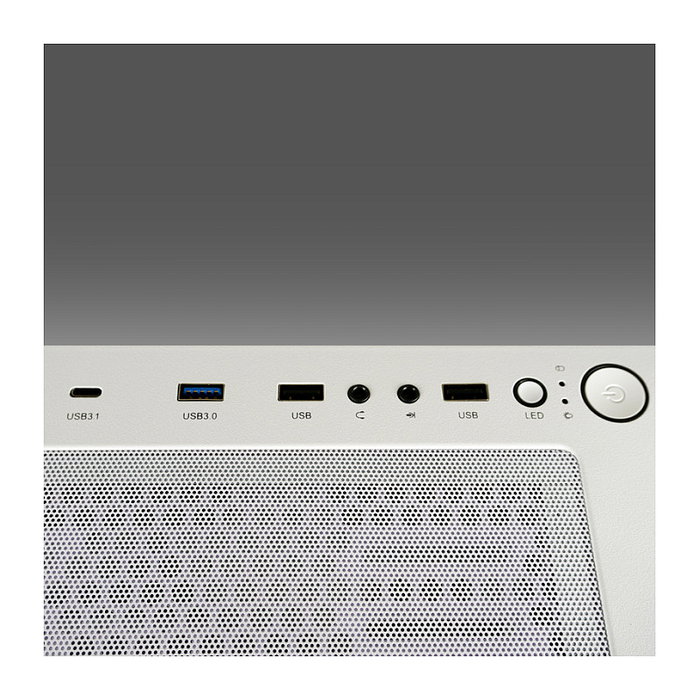 LC-Power Midi Tower Gaming 802W RGB Blanco ATX, micro ATX, Mini-ITX para PC Metal Plástico Vidrio templado