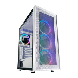 LC-Power Midi Tower Gaming 802W RGB Blanco ATX, micro ATX, Mini-ITX para PC Metal Plástico Vidrio templado