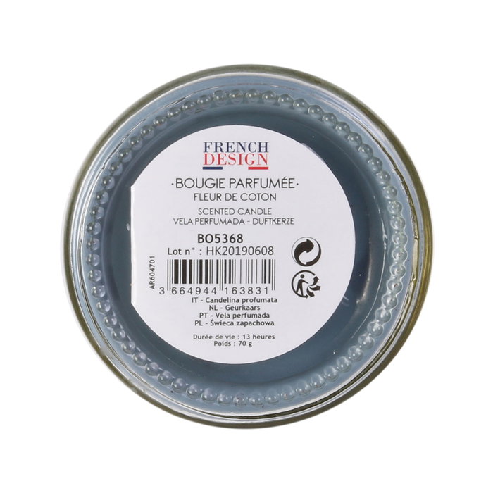 The Candle Factory Mini Tarro Con Vela Aroma Flor Algodón Tarro Cristal Con Tapa Negro Blanco Rojo Azul 13h 70g