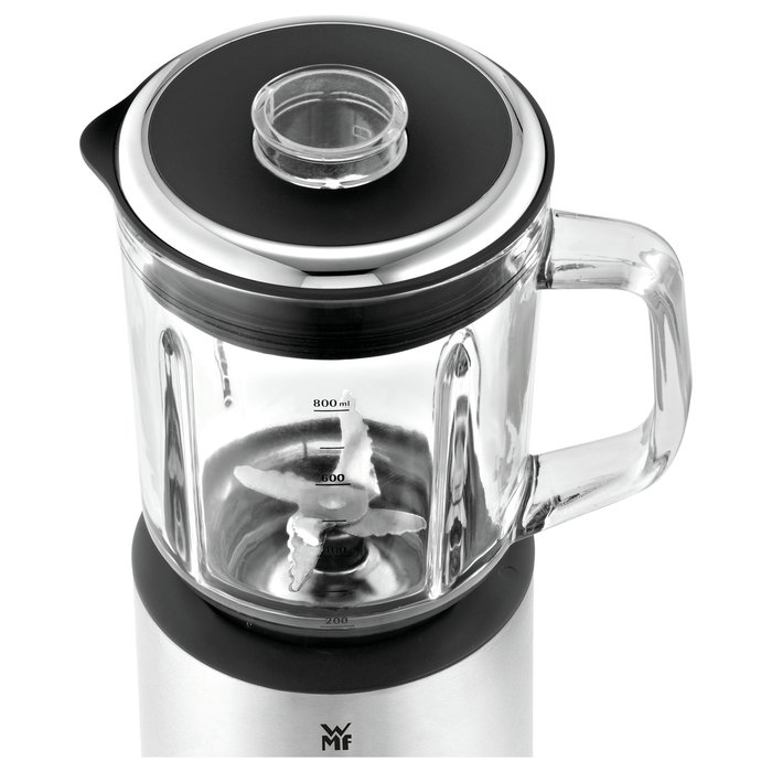 WMF 0416490011 Batidora de Vaso KÜCHENminis Coup, 0.8 L, 400W, Negro, Acero Inoxidable, Transparente