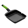 BRA Sartén Parrilla Prior Grill Plaza 28 cm - Aluminio Fundido, Antiadherente Teflon Classic, Full Induction, Apta Todo Fuego - Modelo A121459 (Verde/Negro)