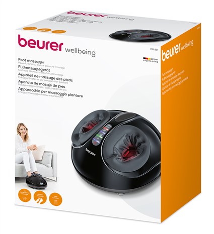 Beurer FM-90 Aparato de Masaje para Pies Shiatsu con Calor y 3 Niveles de Intensidad