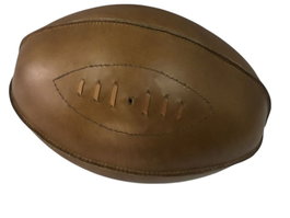 DKD Home Decor Balón de Rugby de Piel Marrón Decoración