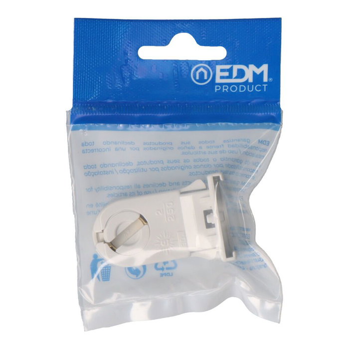 Solera Portalámparas Fluorescencia GU10 Blanco 2A 250V Interior Termoplástico