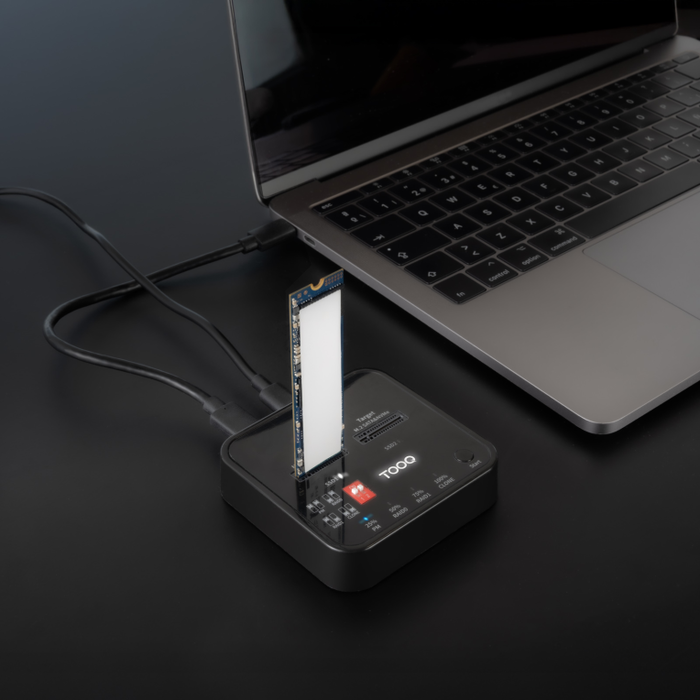 Tooq Docking Station Dual SSD M.2 NVMe/SATA USB-C 3.2 Gen2 TQDS-201B Negro