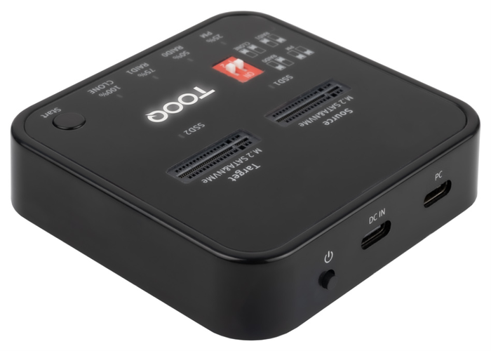 Tooq Docking Station Dual SSD M.2 NVMe/SATA USB-C 3.2 Gen2 TQDS-201B Negro