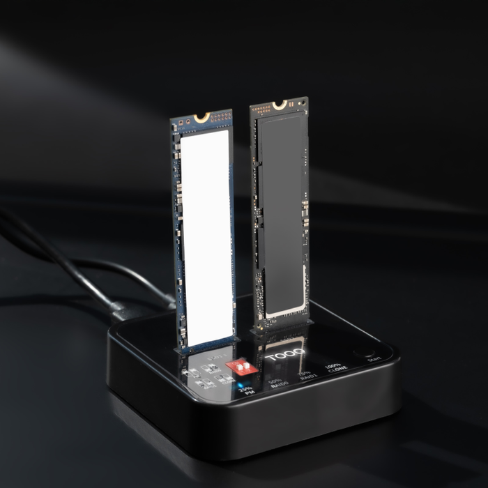 Tooq Docking Station Dual SSD M.2 NVMe/SATA USB-C 3.2 Gen2 TQDS-201B Negro