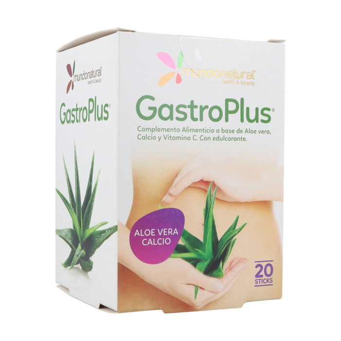 Mundo Natural Gastroplus 20 amp. Complemento Alimenticio Aloe Vera, Calcio y Vitamina C Mundo Natural Gastroplus 20 amp. Complemento Alimenticio Aloe Vera, Calcio y Vitamina C