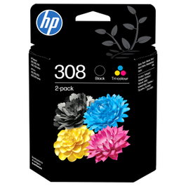 HP 308 Combo de 2 Cartuchos de Tinta Original Negro y Tricolor