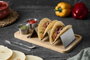 Kinvara Soporte para Tacos con Bol para Salsa en Bambú y Metal