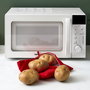 Cook Concept Cuece Patatas Microondas - Cocina Patatas en 4 Minutos, Formato Cuadrado, Apta para Castañas, Lavable y Reutilizable, Poliéster/Algodón, 23x20 cm