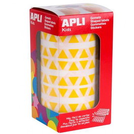 Apli Rollo Gomets Triangulares 10,5 mm Amarillo 6.136 Unidades