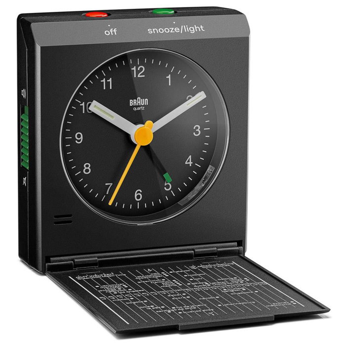 Braun BC 05 B Reloj Despertador Analógico Plegable Negro