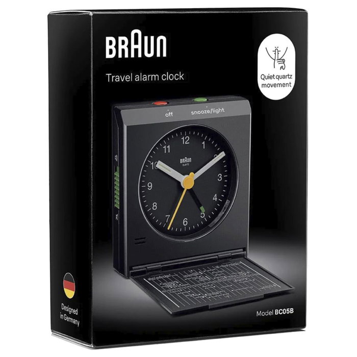 Braun BC 05 B Reloj Despertador Analógico Plegable Negro