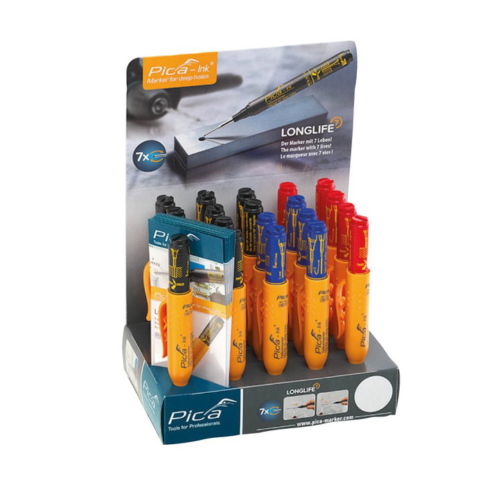 Pica Expositor con 20 marcadores de tinta colores surtidos