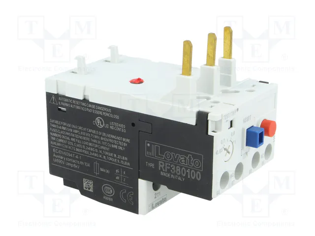 LOVATO ELECTRIC Relé térmico RF38 0,63÷1A con agarres de tornillo