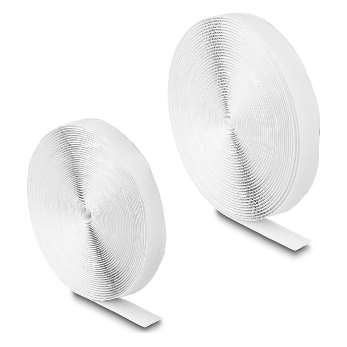 DeLOCK Cinta de gancho y lazo autoadhesiva 10 m x 20 mm blanco DeLOCK Cinta de gancho y lazo autoadhesiva 10 m x 20 mm blanco