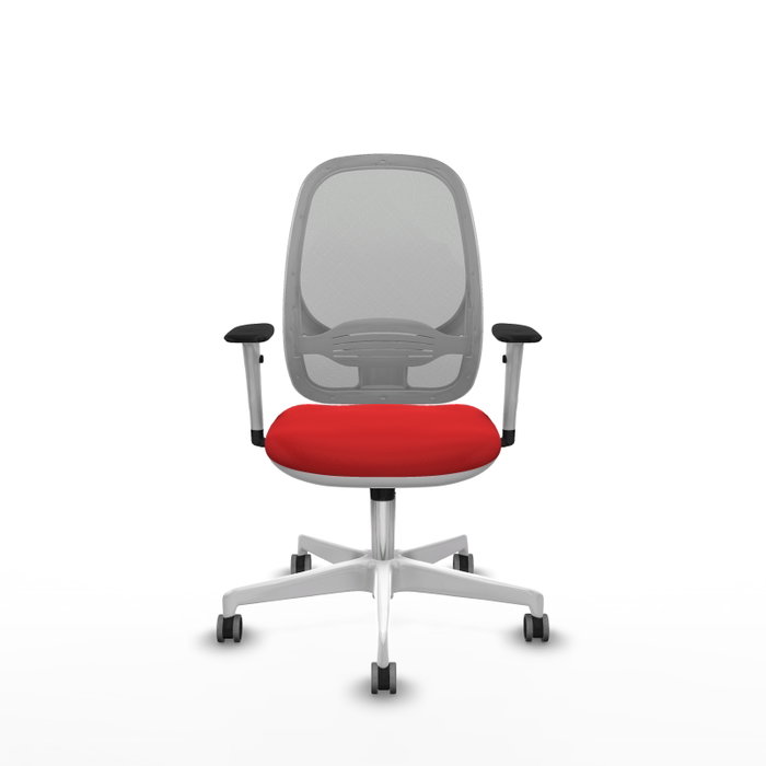 PIQUERAS Y CRESPO Silla de oficina Cilanco con mecanismo Sincro, Rojo y Gris