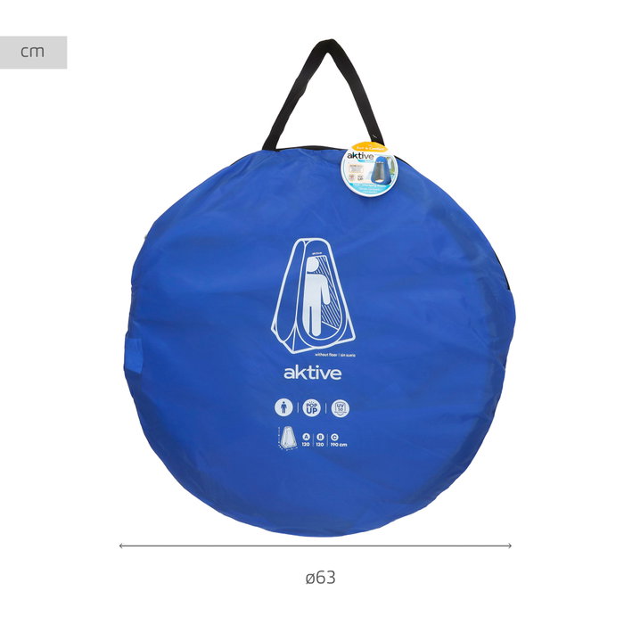 Aktive Tienda ducha cambiador para camping sin suelo 120x120x190 cm azul