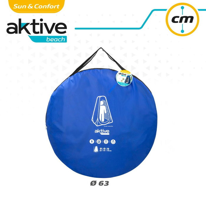 Aktive Tienda ducha cambiador para camping sin suelo 120x120x190 cm azul