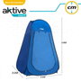 Aktive Tienda ducha cambiador para camping sin suelo 120x120x190 cm azul