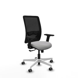 PIQUERAS Y CRESPO Silla de oficina Zulema con mecanismo Sincro, Gris claro y Negro