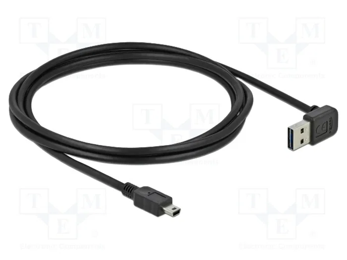 DeLOCK Cable USB 2.0 de 2 m con conector angulado EASY-USB (USB-A a Mini-B) en negro DeLOCK Cable USB 2.0 de 2 m con conector angulado EASY-USB (USB-A a Mini-B) en negro