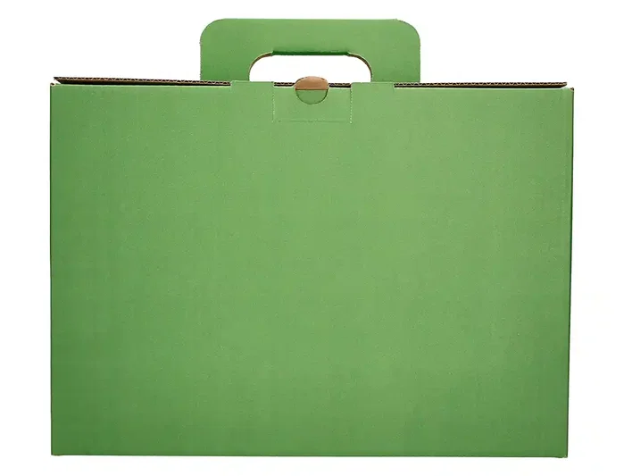 Liderpapel Caja archivador de cartón reforzado con asa Verde