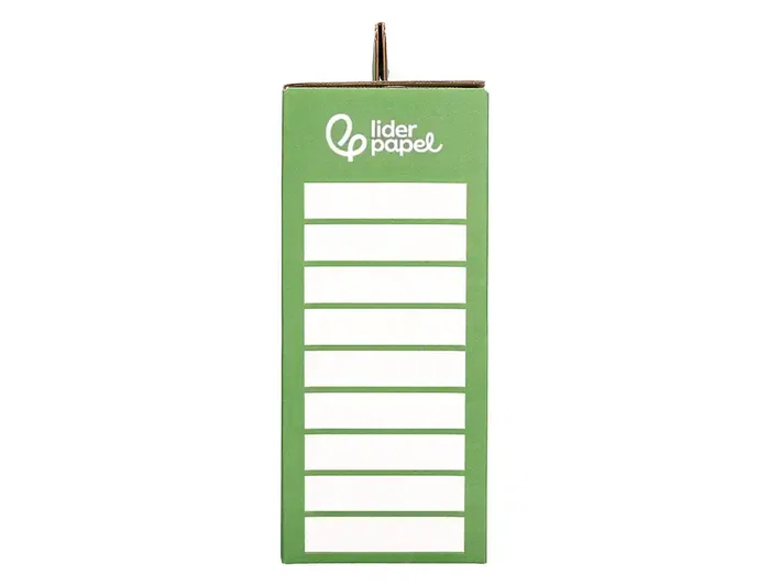 Liderpapel Caja archivador de cartón reforzado con asa Verde