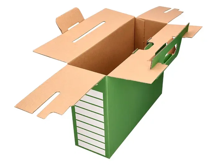 Liderpapel Caja archivador de cartón reforzado con asa Verde