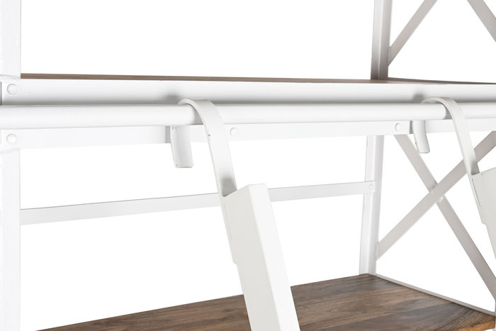 DKD Home Decor Estanteria Loft Blanco Natural Metal Mango 180 x 35 x 220 cm