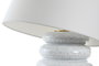 DKD Home Decor Lámpara de Sobremesa de Cerámica y Algodón Blanco y Dorado