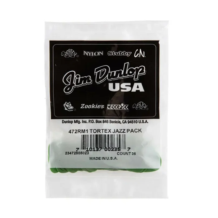 DUNLOP Pack 36 Púas Tortex Jazz I Green - Medium