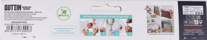 Quttin Set 4 Bolsas Reutilizables para Comida al Vacío 30x34 cm (24 Cajas)