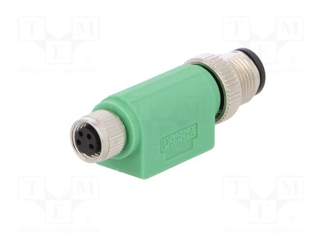 PHOENIX CONTACT Adaptador M12 macho recto a M8 hembra recto, 4 pines