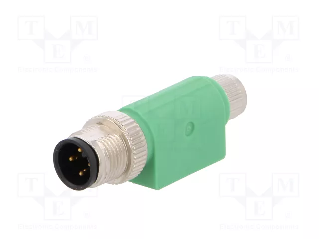 PHOENIX CONTACT Adaptador M12 macho recto a M8 hembra recto, 4 pines