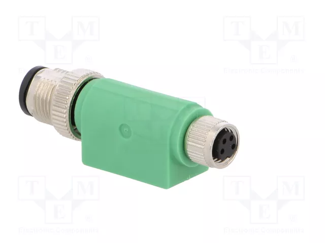 PHOENIX CONTACT Adaptador M12 macho recto a M8 hembra recto, 4 pines