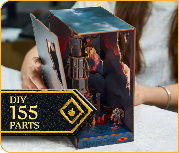 El Señor de los Anillos Maqueta Book Nook Tiny Adventures Barad-Dûr 23 cm