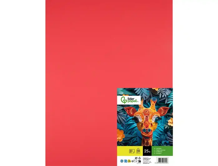 Liderpapel Cartulina 50x65 cm 240g/m2 Rojo Paquete de 25 Hojas para Dibujo y Manualidades Liderpapel Cartulina 50x65 cm 240g/m2 Rojo Paquete de 25 Hojas para Dibujo y Manualidades