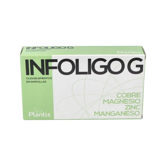 PLANTIS Infoligo G (Cu-Mg-Mn-Zn) 20 Amp. Complemento alimenticio oligoelementos cobre magnesio manganeso zinc PLANTIS Infoligo G (Cu-Mg-Mn-Zn) 20 Amp. Complemento alimenticio oligoelementos cobre magnesio manganeso zinc