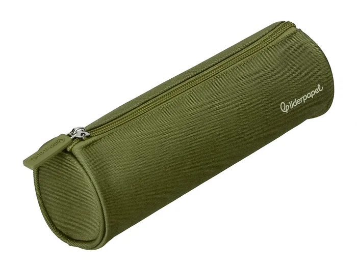 Liderpapel Estuche Portatodo Classic Cilindrico Ancho Verde Militar 210x70mm