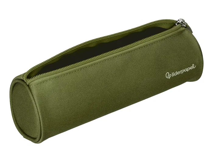 Liderpapel Estuche Portatodo Classic Cilindrico Ancho Verde Militar 210x70mm