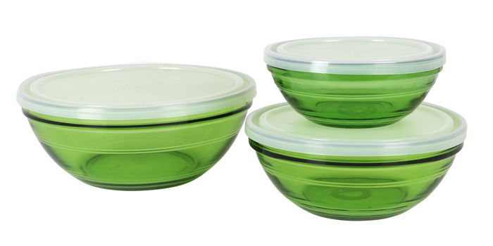 Duralex Set 3 Bolsas 14 cm, 17 cm, 20.5 cm con Tapa Verde (4 Cajas)
